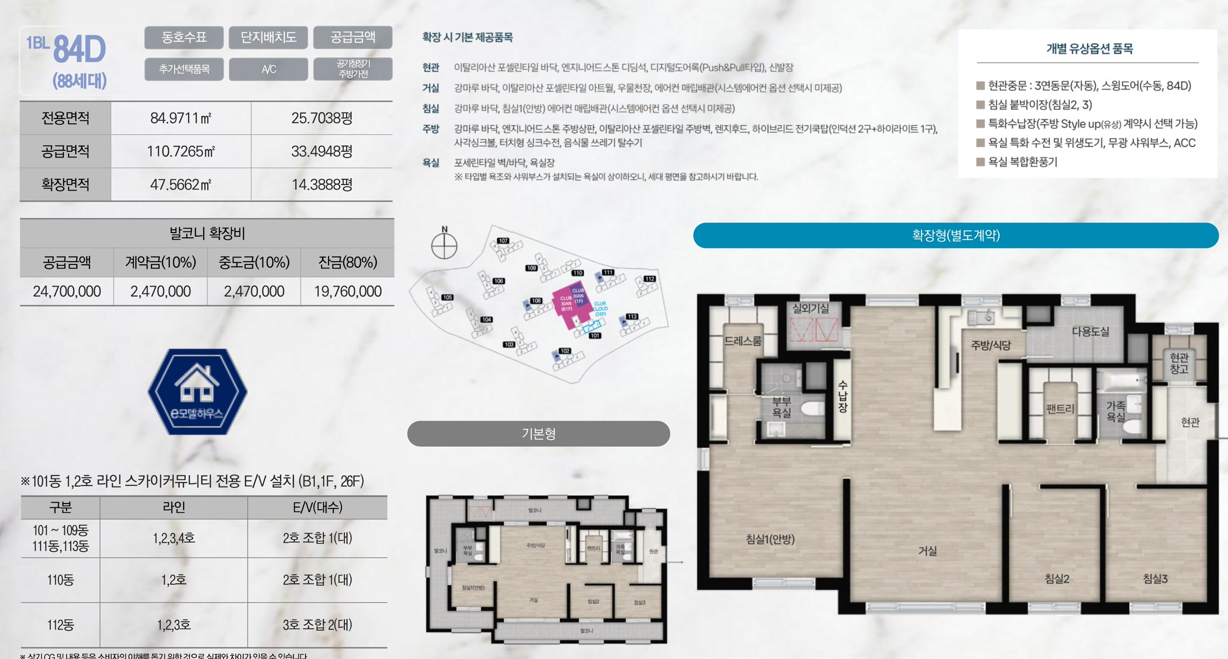 주택형 평면도 84D(전용 84.97㎡)
